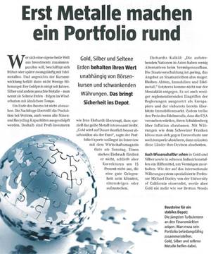 Erst Metalle machen ein Portfolio rund